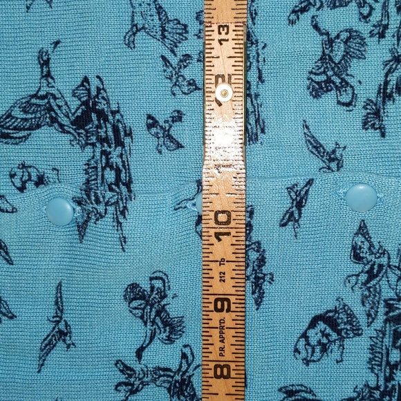 LLBean Women's Size XL Reg 100% Cotton Duck Print Button Front Cardigan Sweater - Picture 8 of 11